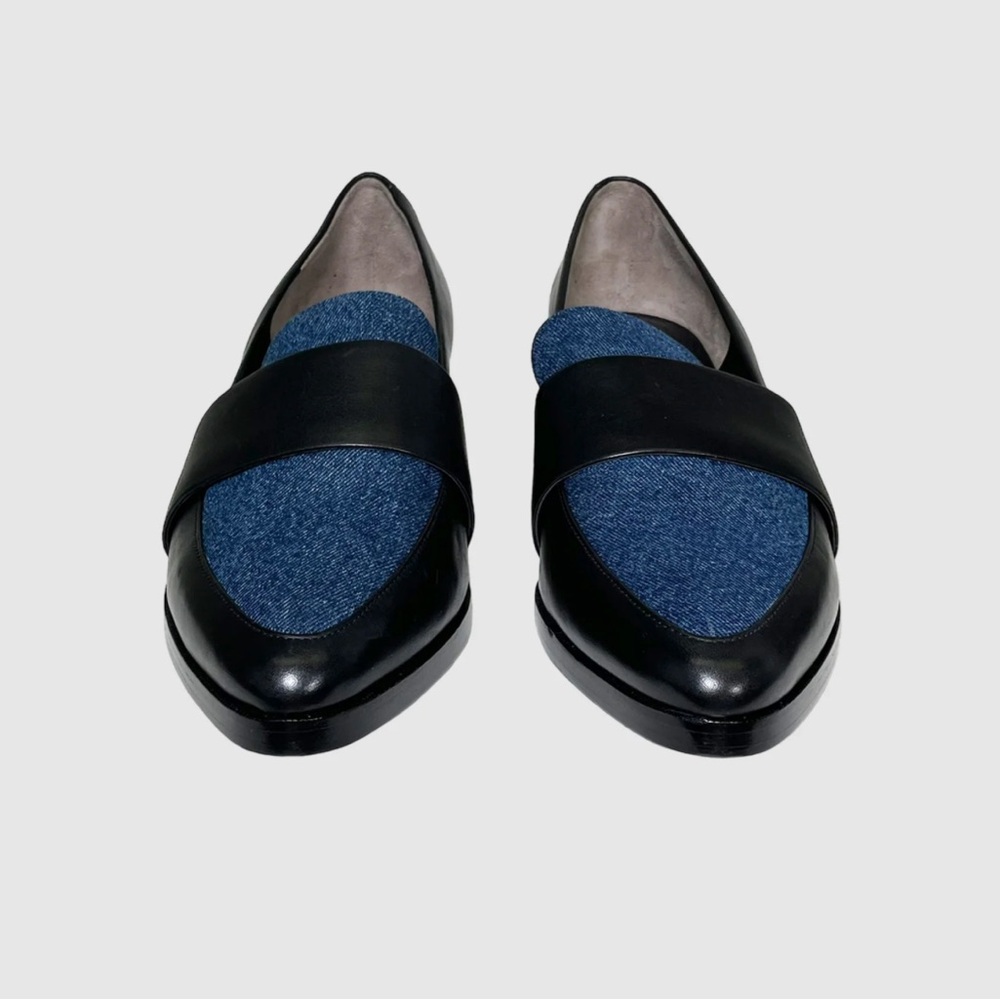 Leather & Denim Loafers